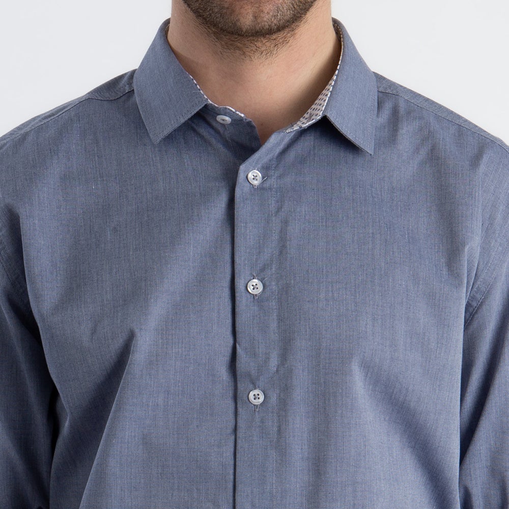 Mens Chambray Roll Up Sleeve Shirt