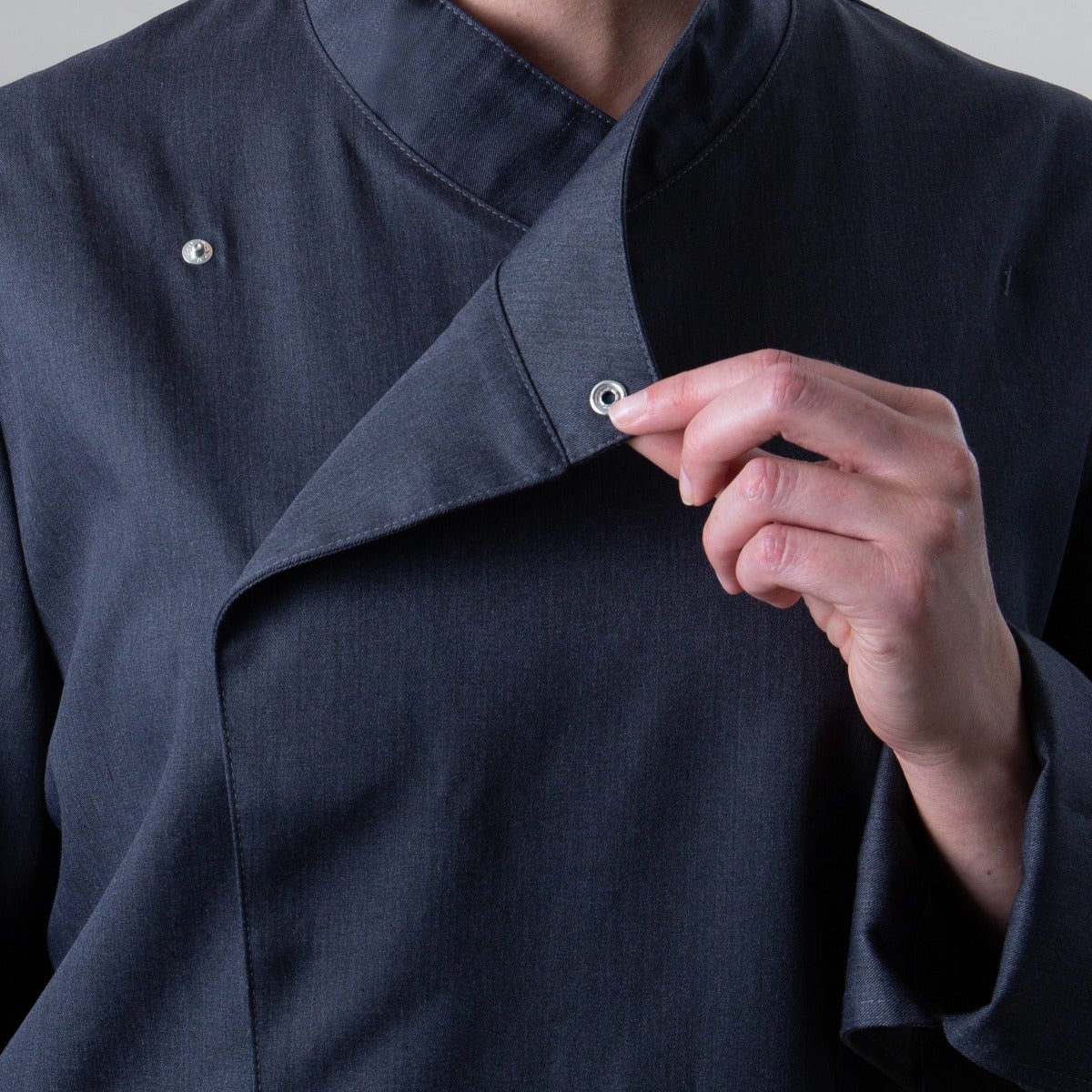 Cross Dye Black Double Breasted Long Sleeve Chef Jacket