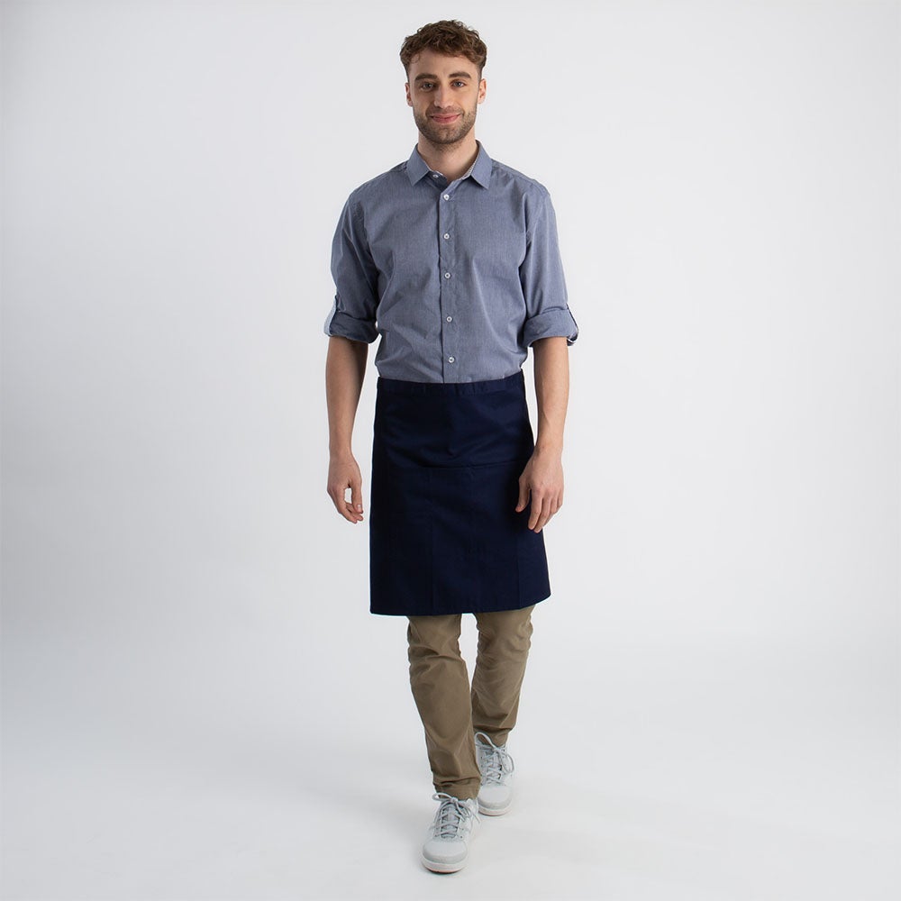 Short Waist Apron With Pocket