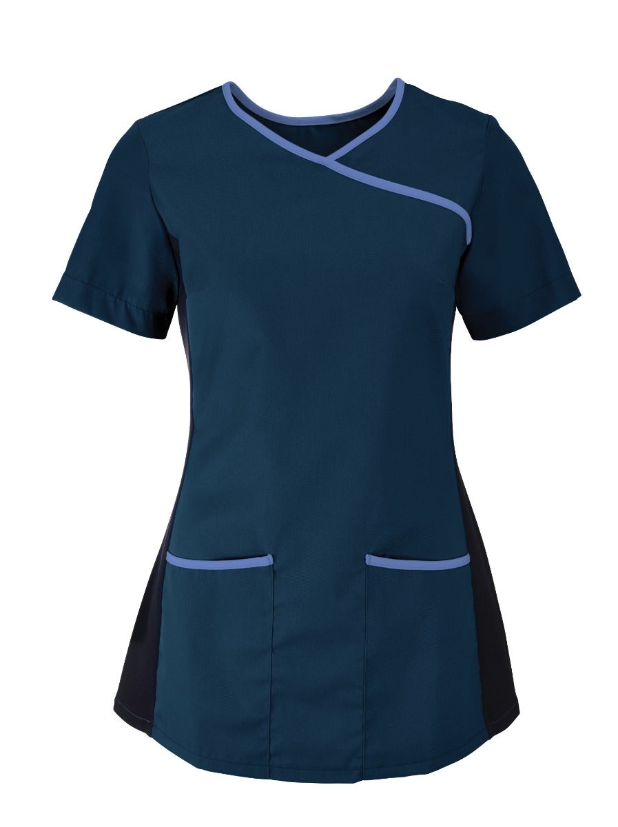 Navy Women's Stretch Scrub Top