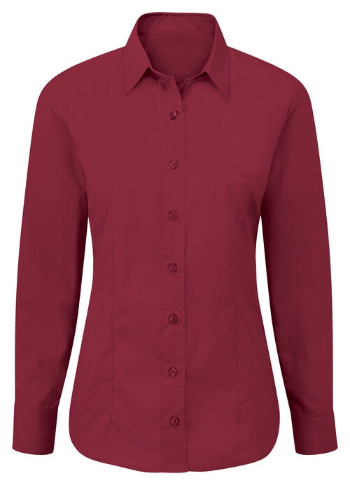 Burgundy Easycare Womens Long Sleeve Shirt