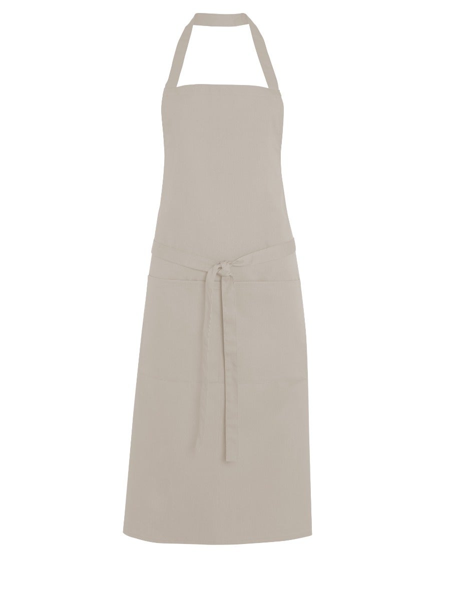 White Bib Apron with Pocket