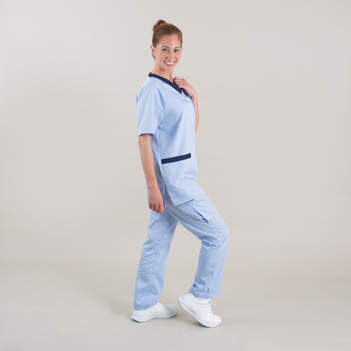 Pale Blue Tencel Eco Scrub Trouser (fitted)